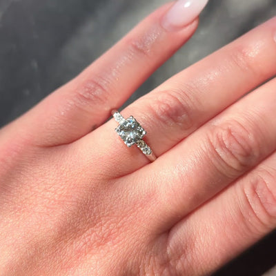 Art Deco 0.96 CTW Diamond Platinum Vintage Five Stone Engagement Ring