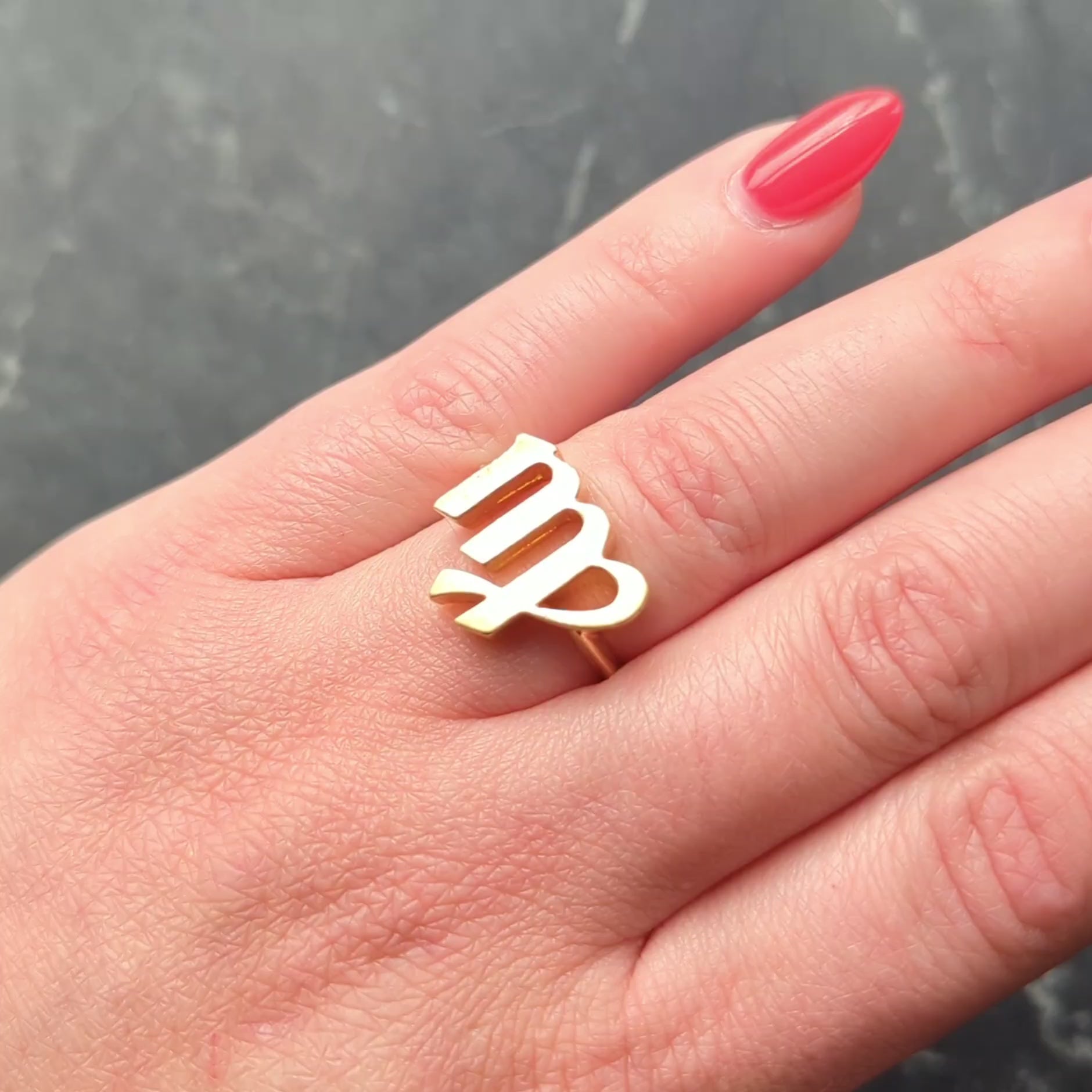 Cartier 1970's 18 Karat Yellow Gold Vintage Virgo Zodiac Ring