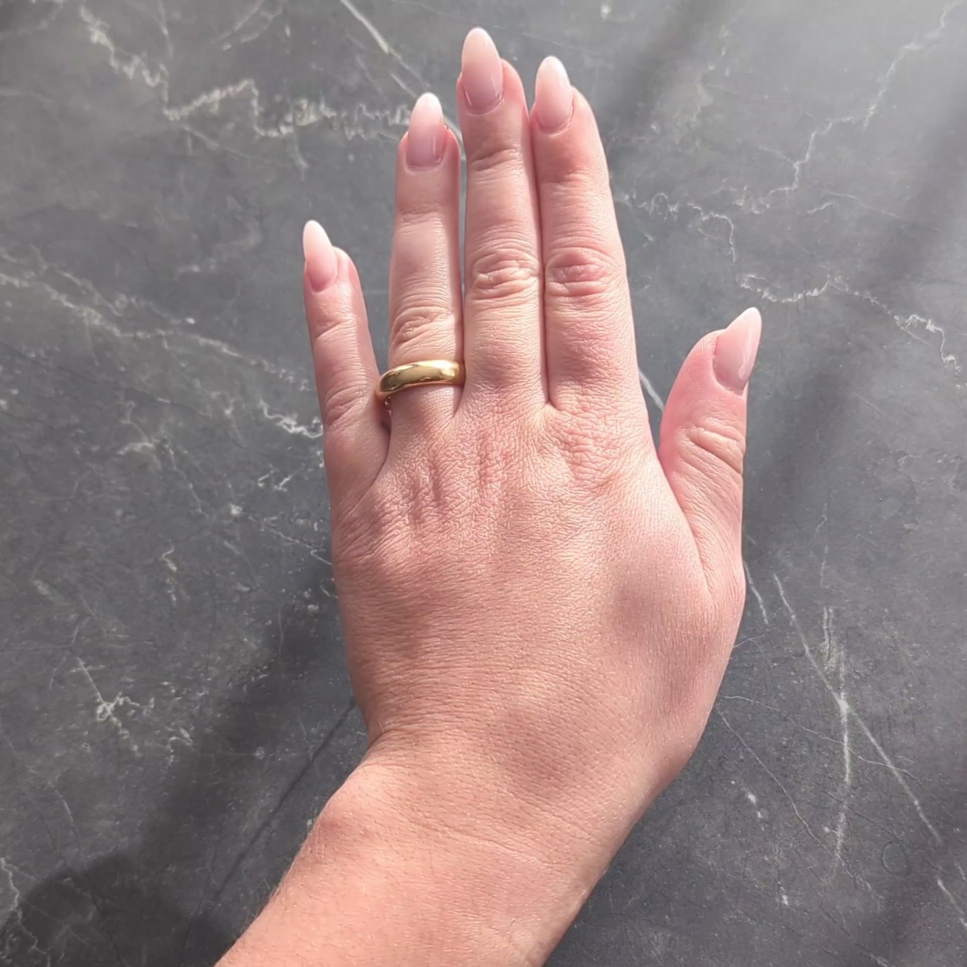 1873 18 Karat Yellow Gold Vintage Wide Wedding Band Ring