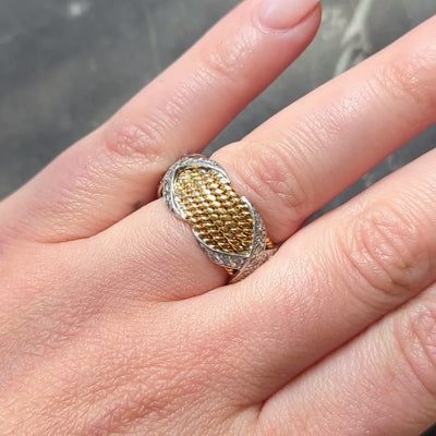 Tiffany & Co. Jean Schlumberger Diamond 18K Gold Platinum Vintage X Band Ring