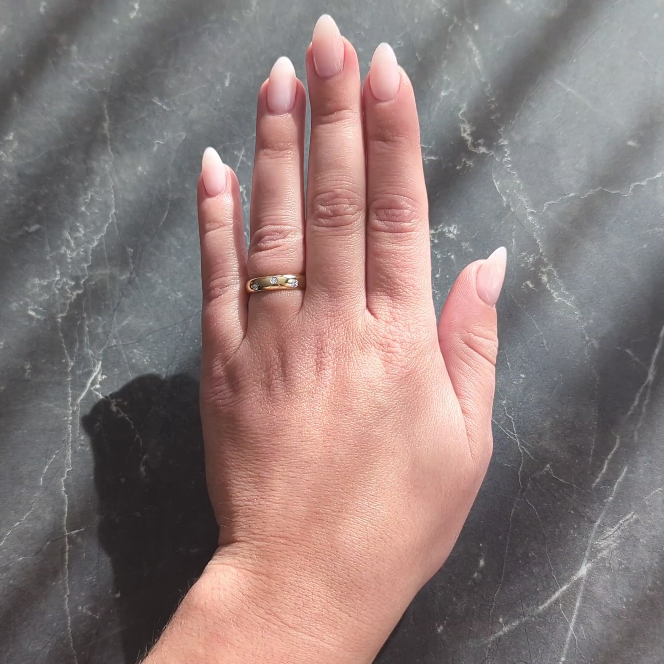 Tiffany & Co. 2000's Diamond Platinum 18 Karat Yellow Gold Etoile Band Ring