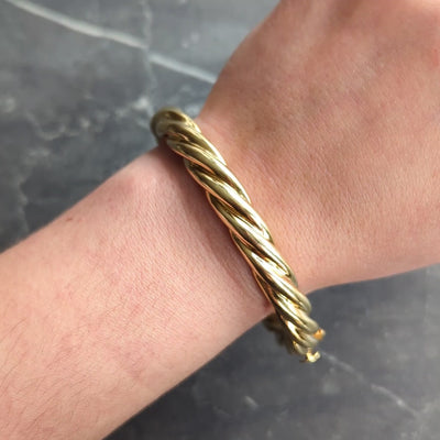 Tiffany & Co. 18 Karat Yellow Gold Vintage Twisted Rope Bangle Bracelet