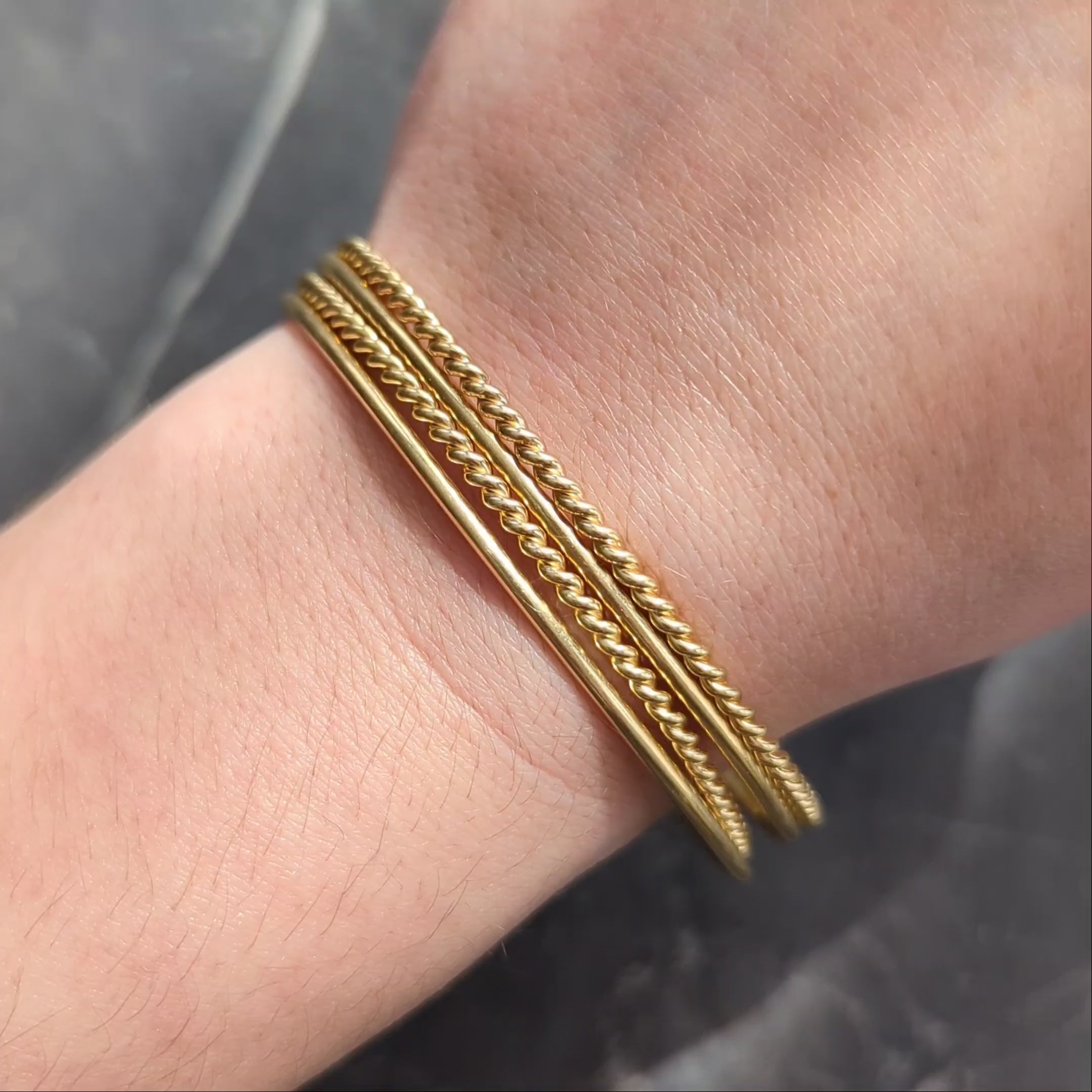 Tiffany & Co. 2000's 18 Karat Yellow Gold Set Of Bangle Bracelets