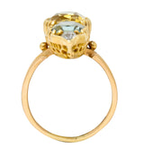 Victorian 7.30 CTW Topaz Tourmaline Diamond 14 Karat Gold Five Stone Dinner Ring - Wilson's Estate Jewelry