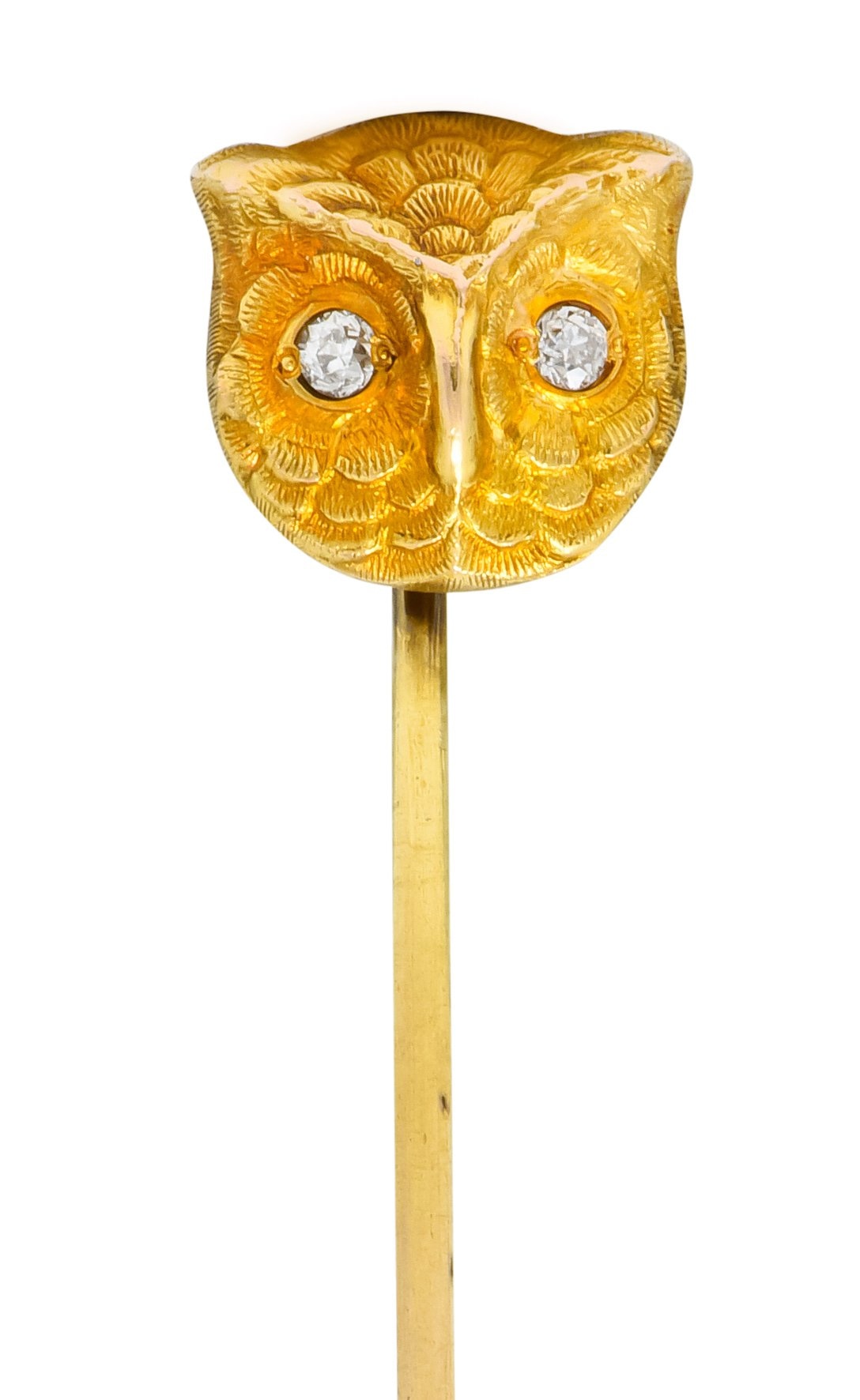 Art Nouveau Old European Diamond 14 Karat Gold Owl Stickpin - Wilson's Estate Jewelry