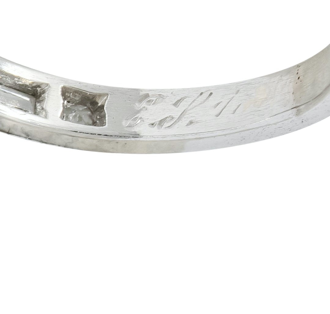 1930 Art Deco Baguette Single Cut Diamond Platinum Anniversary Band Ring - Wilson's Estate Jewelry