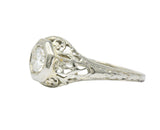 1930's 0.33 CTW Diamond 18 Karat White Gold Art Deco Engagement Ring Wilson's Estate Jewelry