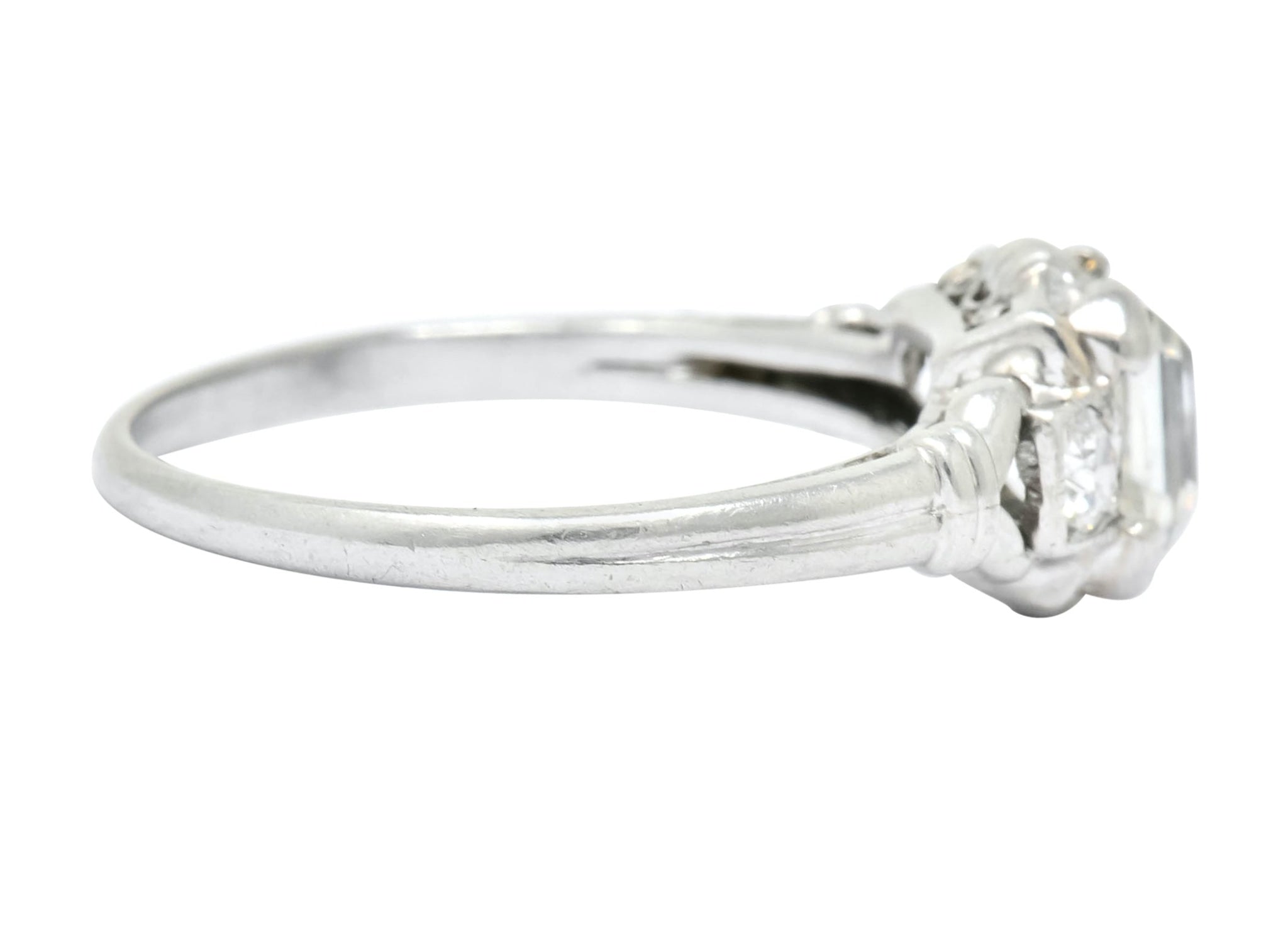 1940 Retro 1.35 CTW Asscher Diamond Platinum Engagement Ring - Wilson's Estate Jewelry