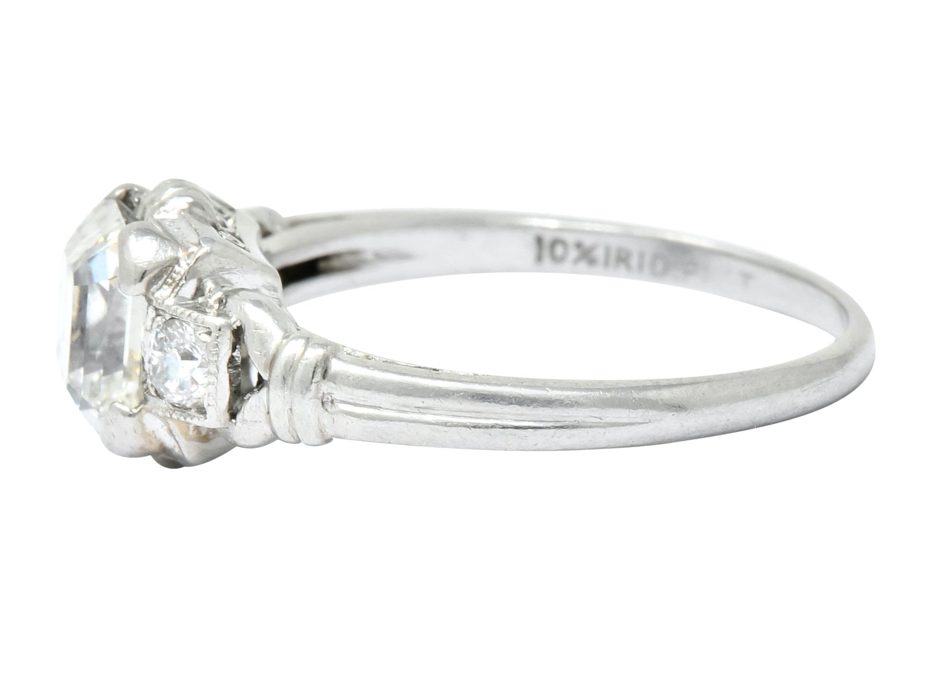 1940 Retro 1.35 CTW Asscher Diamond Platinum Engagement Ring - Wilson's Estate Jewelry