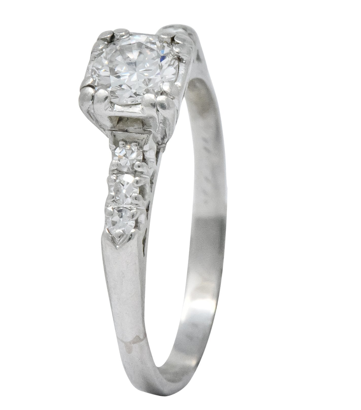 1940's Retro 0.50 CTW Diamond Platinum Engagement Ring - Wilson's Estate Jewelry