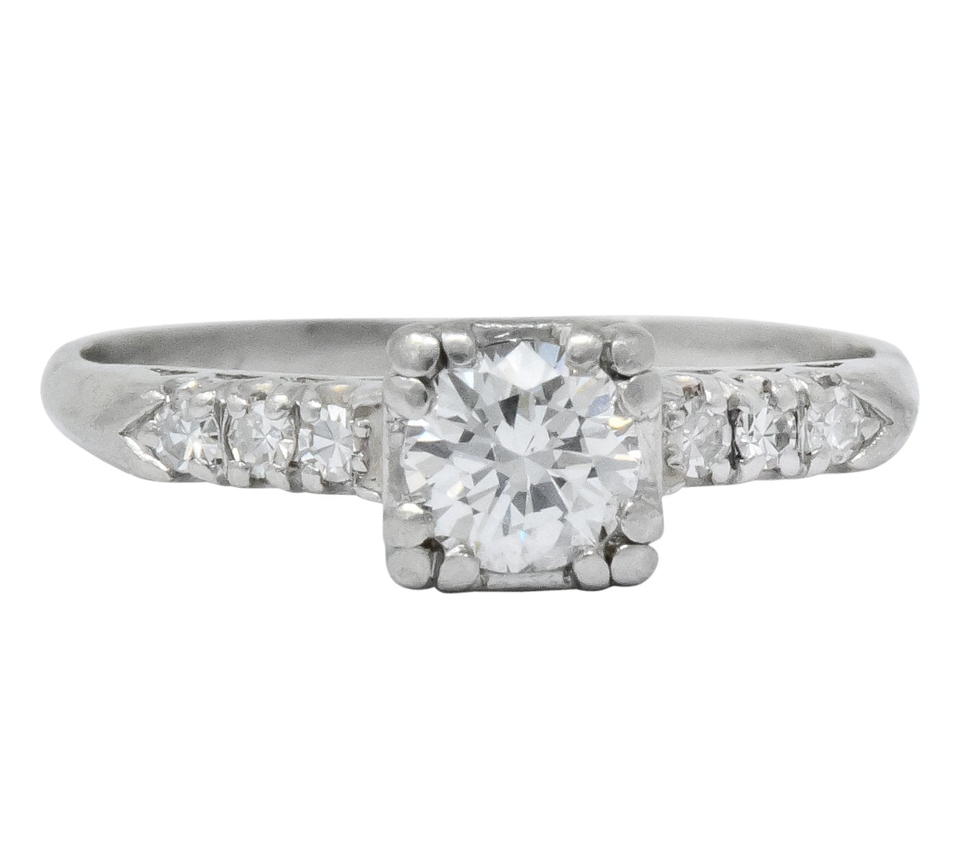 1940's Retro 0.50 CTW Diamond Platinum Engagement Ring - Wilson's Estate Jewelry