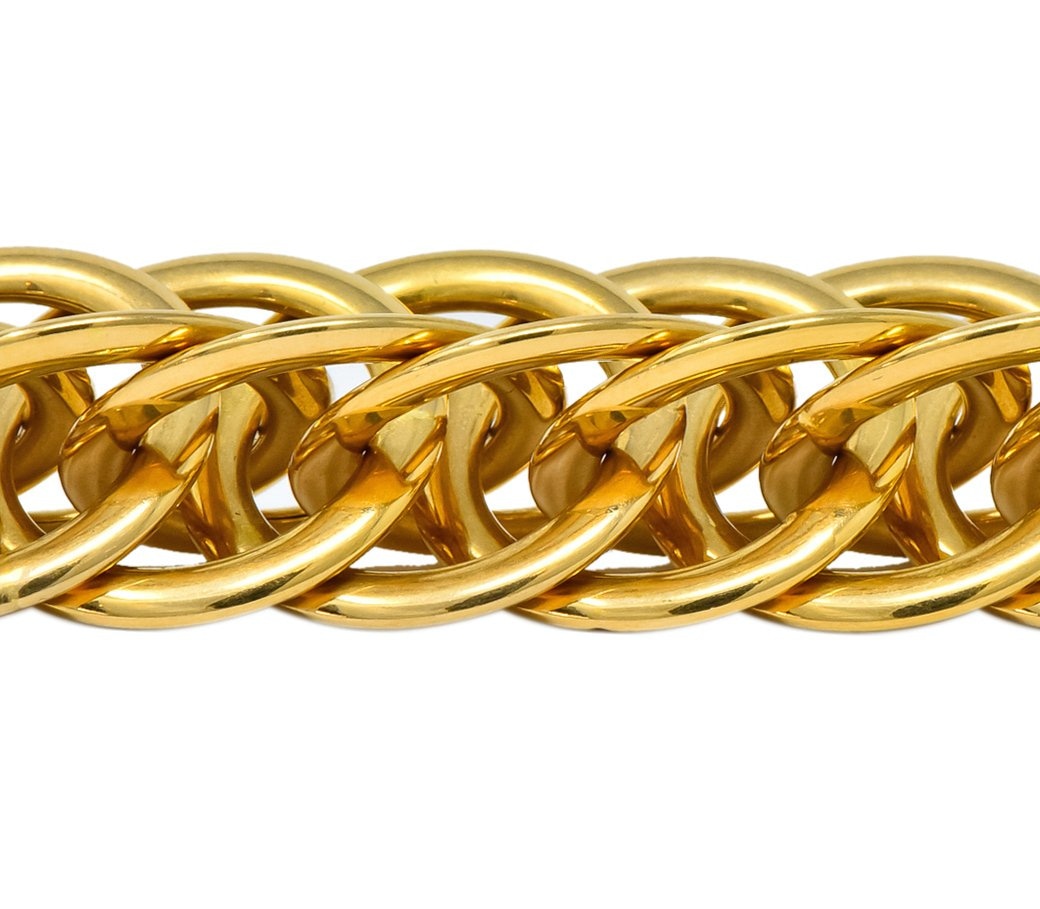 1960’s Vintage 14 Karat Yellow Fancy Gold Interlaced Chain Necklace - Wilson's Estate Jewelry
