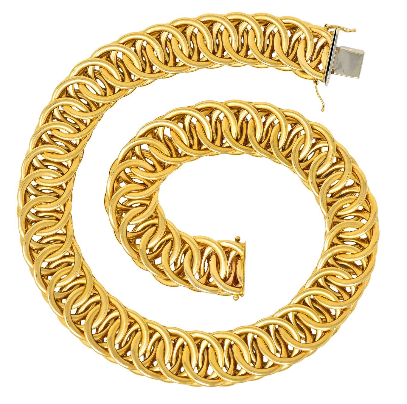 1960’s Vintage 14 Karat Yellow Fancy Gold Interlaced Chain Necklace - Wilson's Estate Jewelry