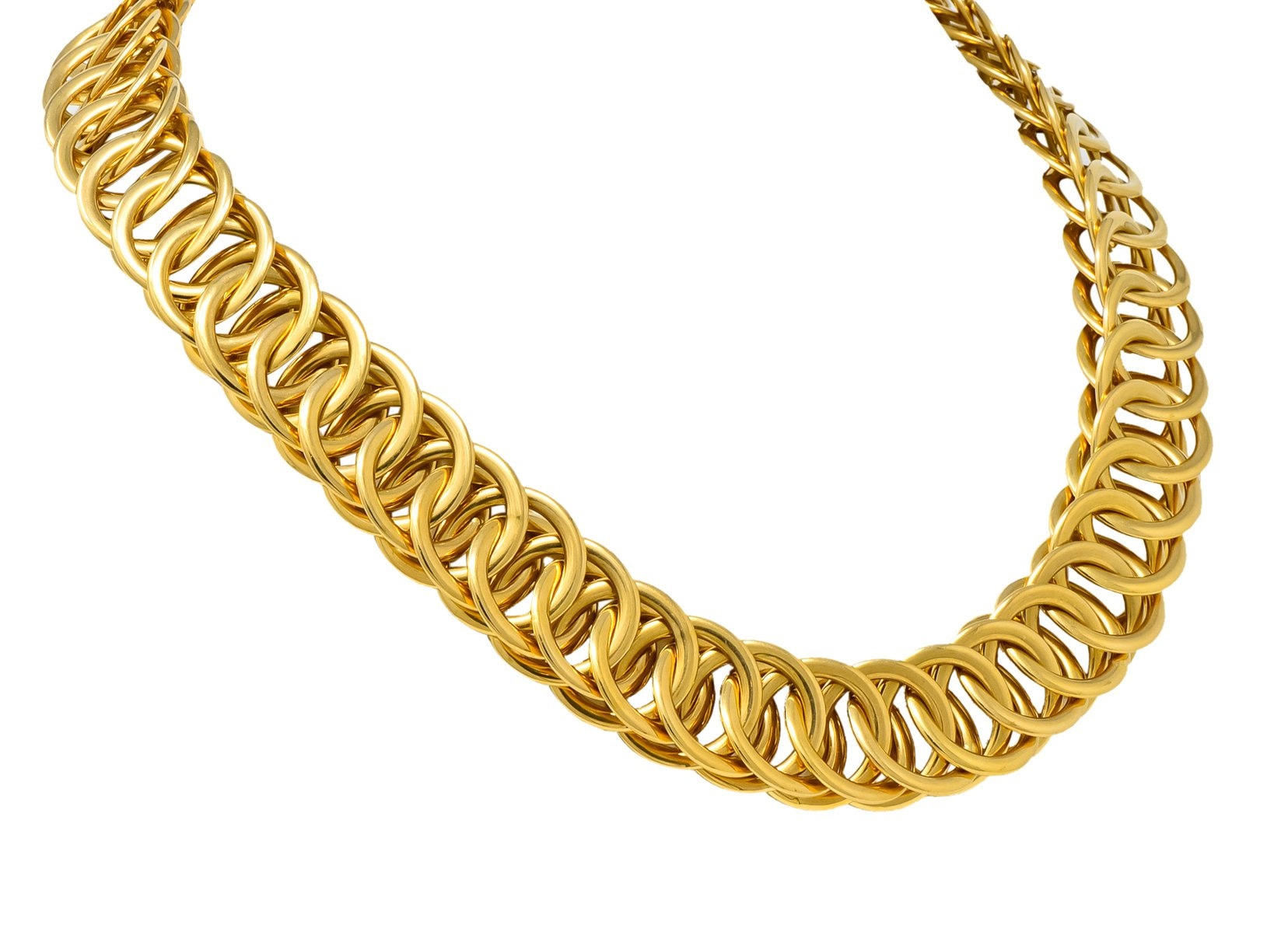 1960’s Vintage 14 Karat Yellow Fancy Gold Interlaced Chain Necklace - Wilson's Estate Jewelry