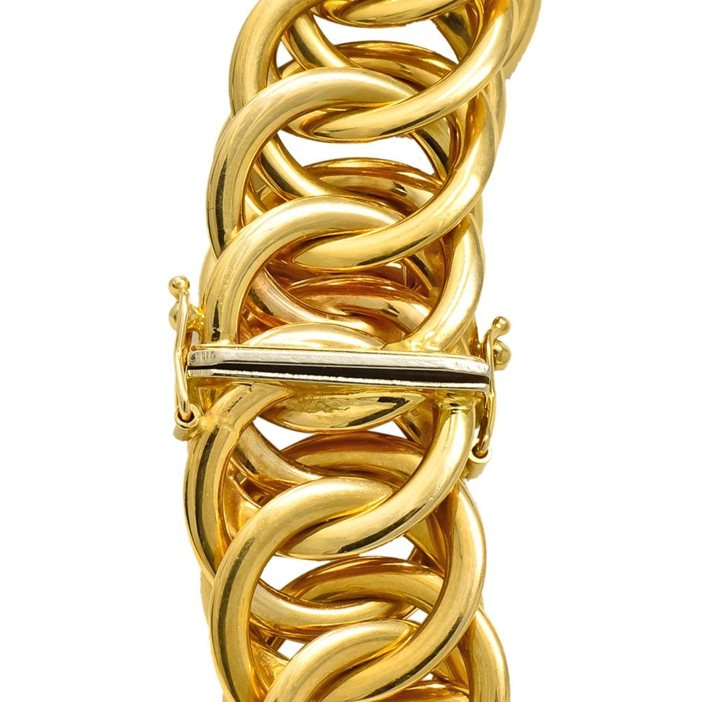 1960’s Vintage 14 Karat Yellow Fancy Gold Interlaced Chain Necklace - Wilson's Estate Jewelry