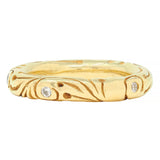 Vintage Diamond 18 Karat Yellow Gold Scroll Band Ring
