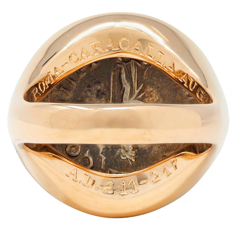 Bulgari Ancient Coin 18 Karat Rose Gold Monete Signet Ring
