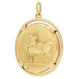 Van Cleef French 18 Karat Yellow Gold Taurus Vintage Zodiac Charm Pendant