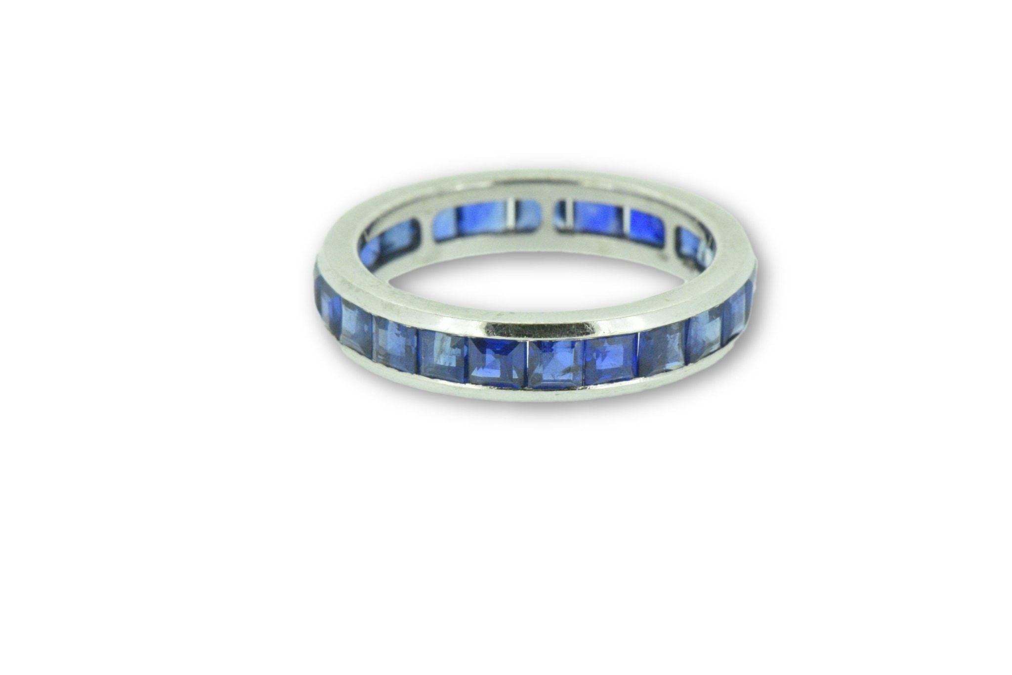 3.60 Carat Art Deco Stackable Sapphire Eternity Band Ring Wilson's Estate Jewelry