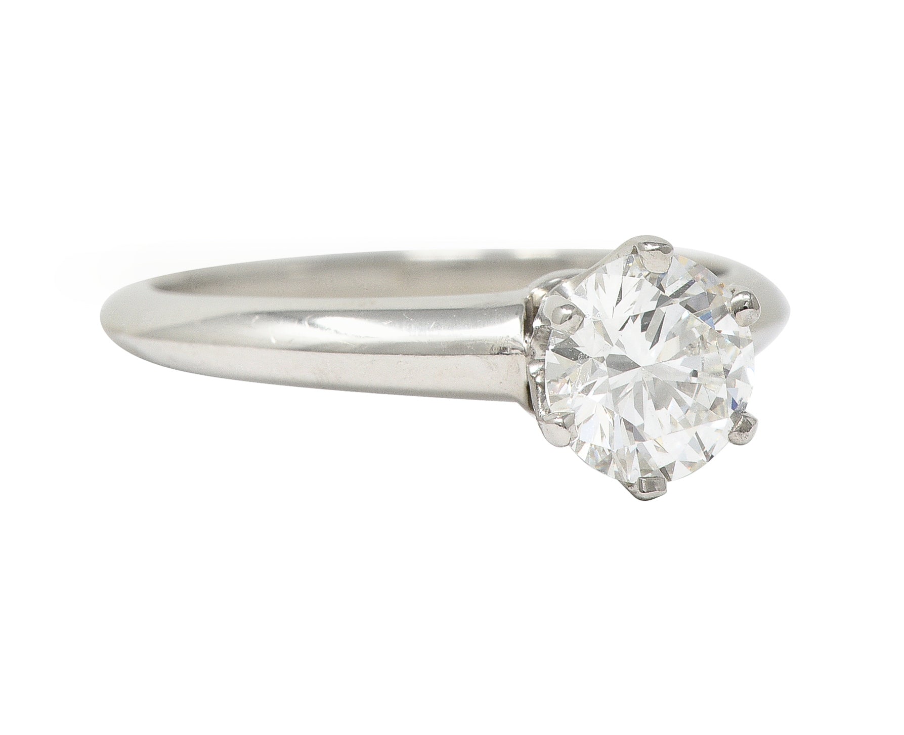 Tiffany & Co. Contemporary  0.90 CTW Diamond Platinum Engagement Ring GIA Wilson's Estate Jewelry