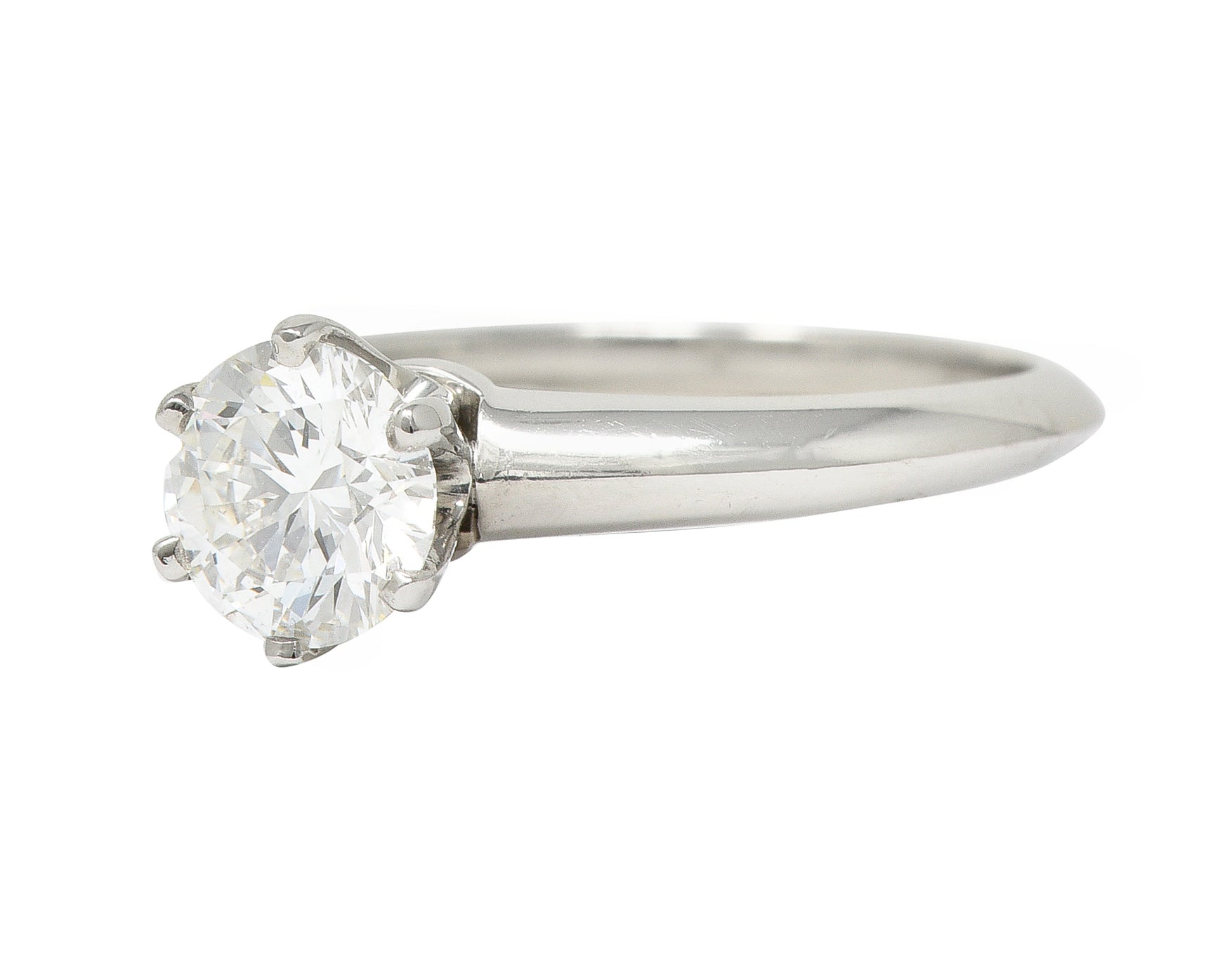 Tiffany & Co. Contemporary  0.90 CTW Diamond Platinum Engagement Ring GIA Wilson's Estate Jewelry