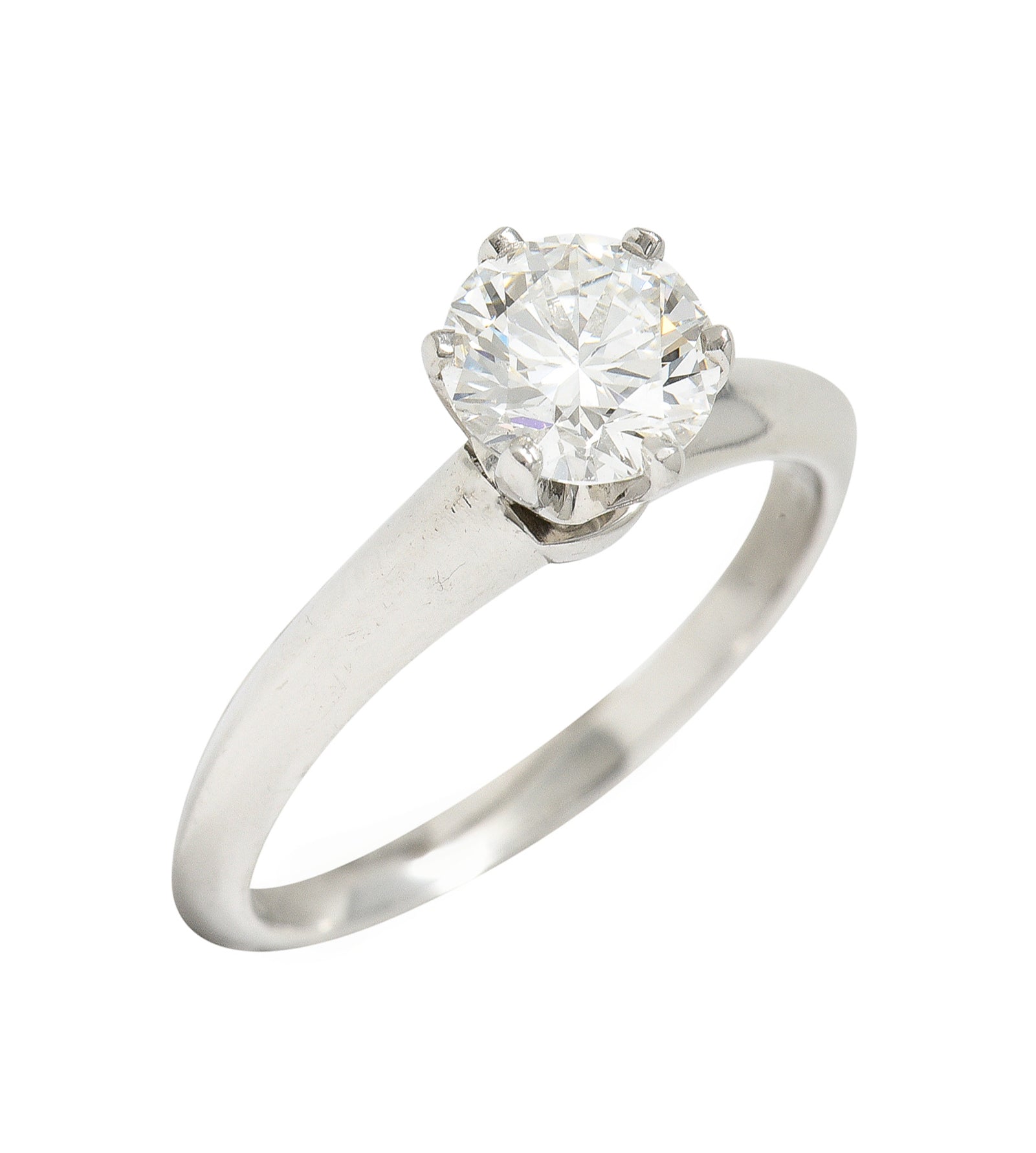 Tiffany & Co. Contemporary  0.90 CTW Diamond Platinum Engagement Ring GIA Wilson's Estate Jewelry