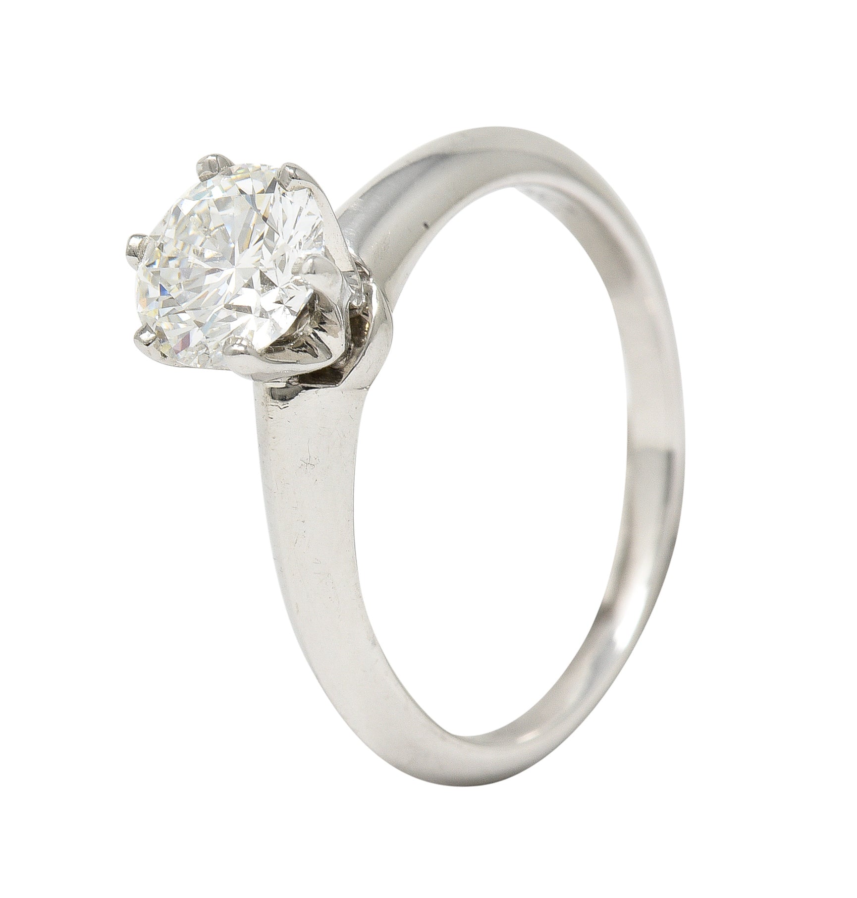 Tiffany & Co. Contemporary  0.90 CTW Diamond Platinum Engagement Ring GIA Wilson's Estate Jewelry