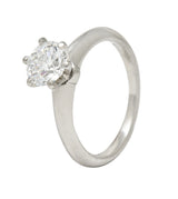 Tiffany & Co. Mid-Century 1.06 CTW Transitional Cut Solitaire Diamond Engagement Ring GIA Wilson's Estate Jewelry