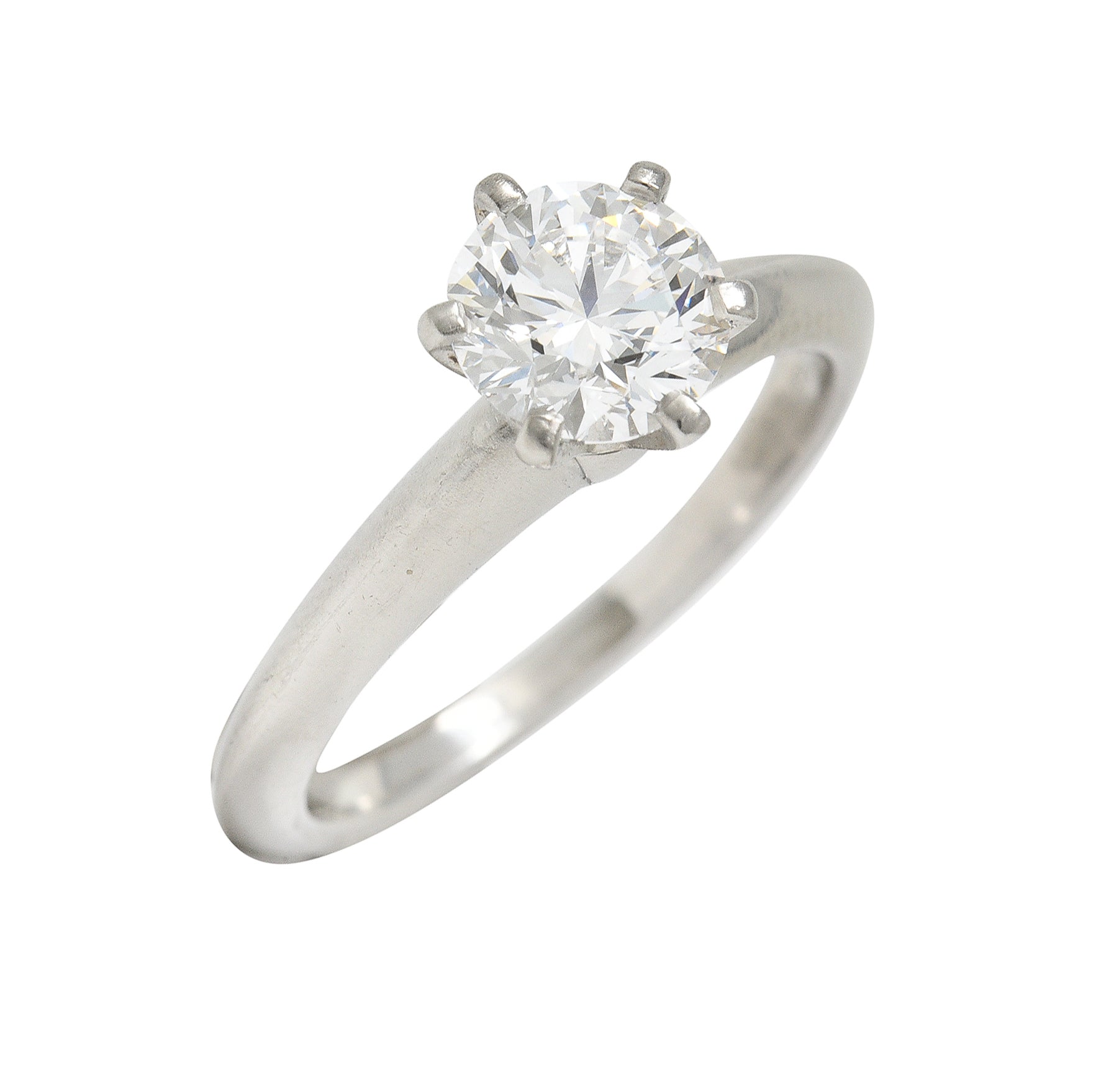 Tiffany & Co. Mid-Century 1.06 CTW Transitional Cut Solitaire Diamond Engagement Ring GIA Wilson's Estate Jewelry