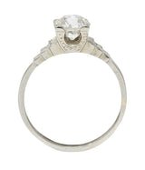 Art Deco 1.23 CTW Old European Cut Diamond Platinum Vintage Engagement Ring GIA Wilson's Estate Jewelry