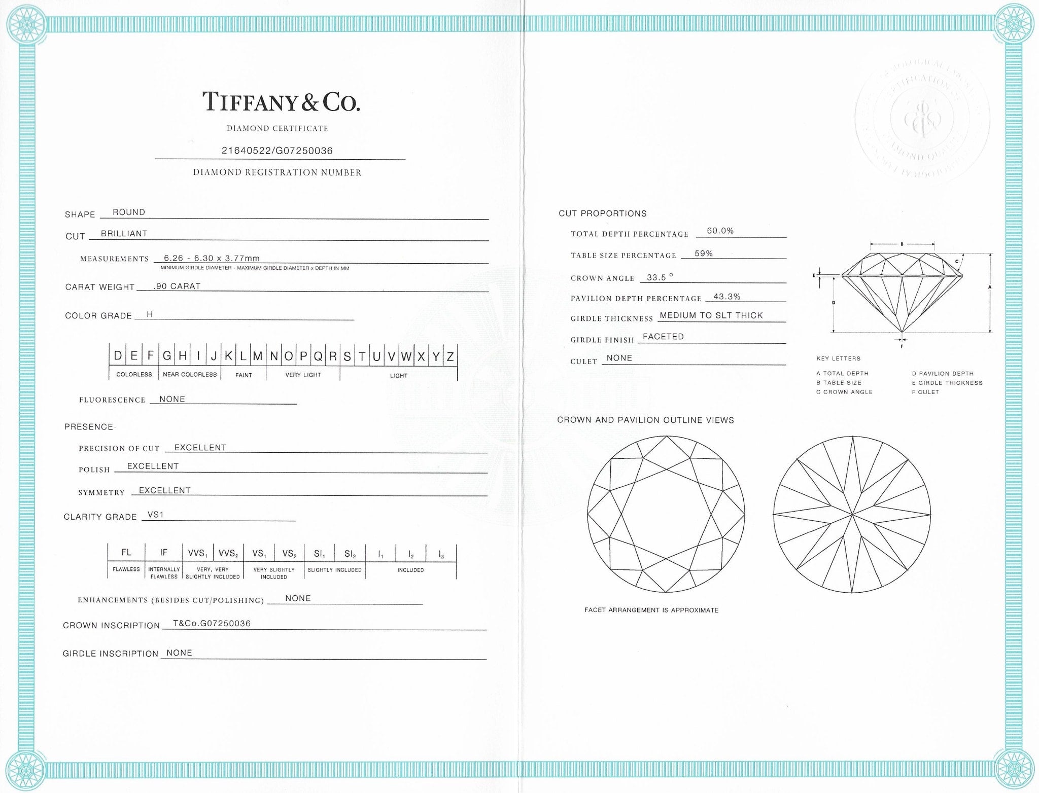 Tiffany & Co. Contemporary  0.90 CTW Diamond Platinum Engagement Ring GIA Wilson's Estate Jewelry