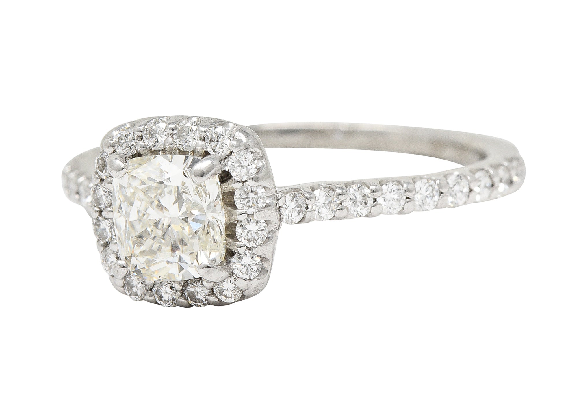 Ritani Contemporary 1.55 CTW Diamond 14 Karat Cushion Engagement Ring GIA Wilson's Estate Jewelry