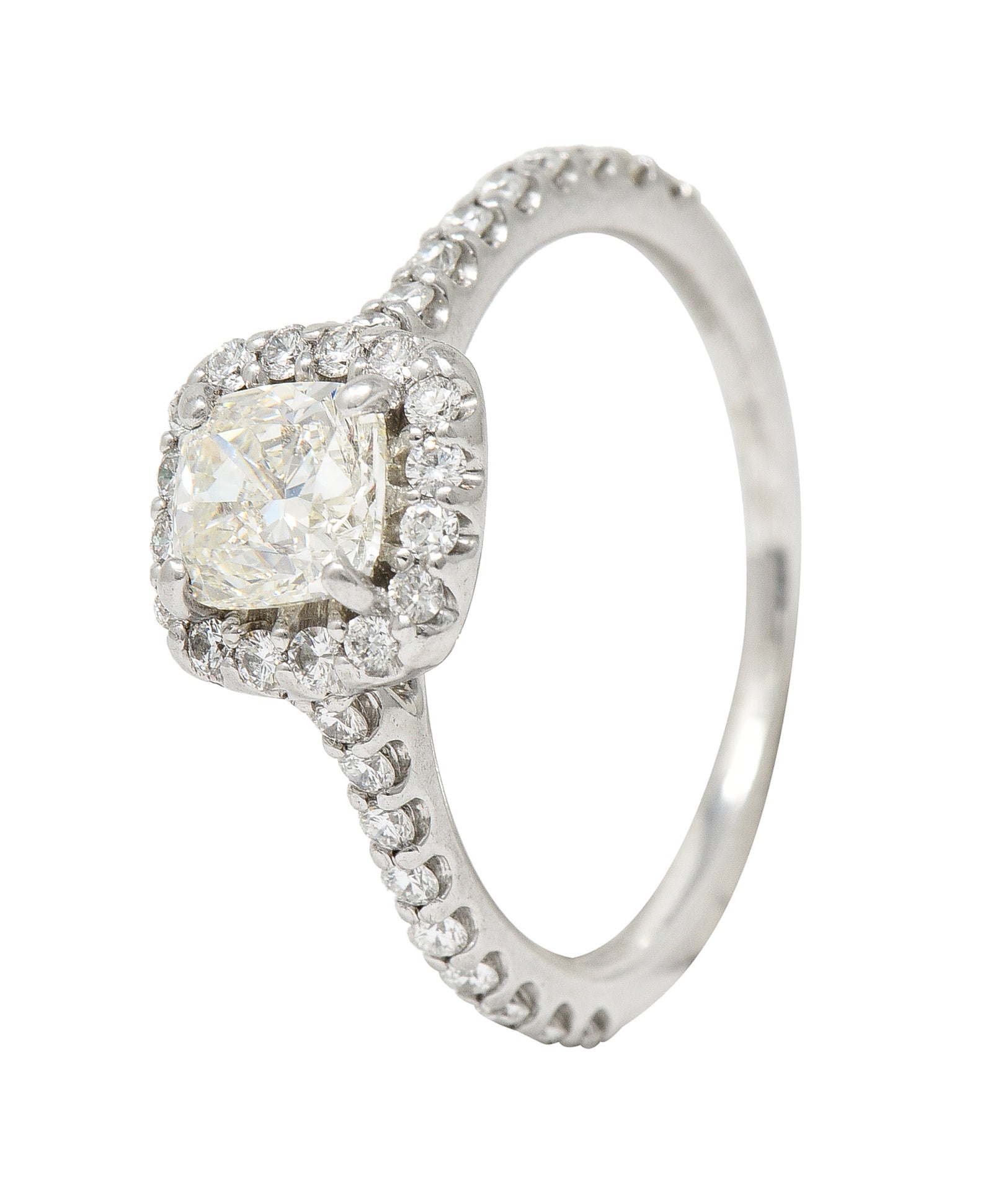 Ritani Contemporary 1.55 CTW Diamond 14 Karat Cushion Engagement Ring GIA Wilson's Estate Jewelry