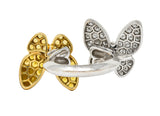 Van Cleef & Arpels Yellow Sapphire Diamond 18 Karat Gold Two Butterfly Between Finger Ring Wilson's Estate Jewelry