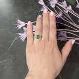 1950's Mid-Century 1.83 CTW Emerald Diamond Platinum Ring