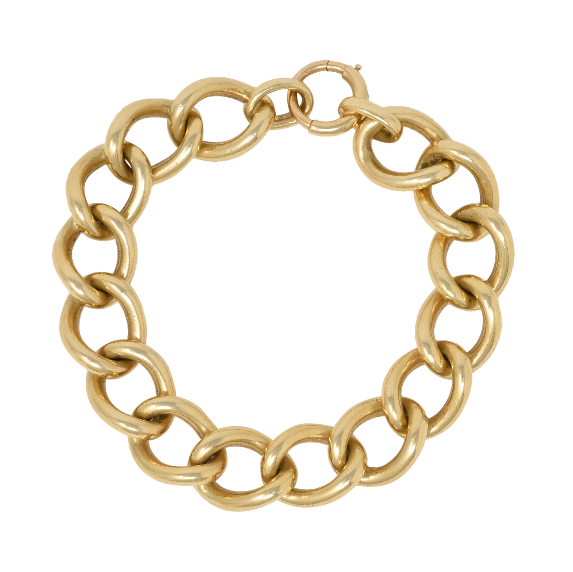 Tiffany & Co. Victorian 14 Karat Yellow Gold Antique Unisex Curb Link Bracelet Wilson's Estate Jewelry