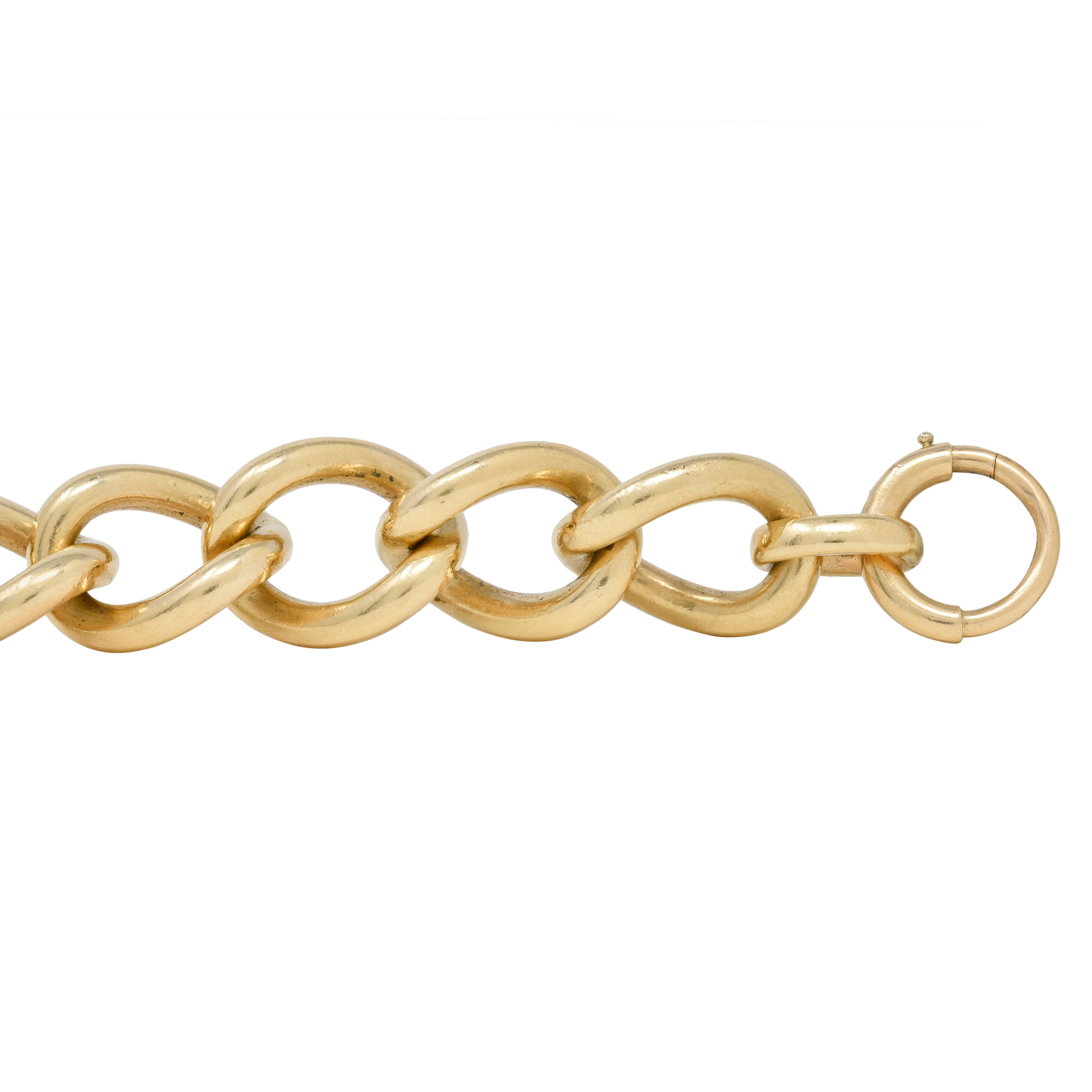 Tiffany & Co. Victorian 14 Karat Yellow Gold Antique Unisex Curb Link Bracelet Wilson's Estate Jewelry