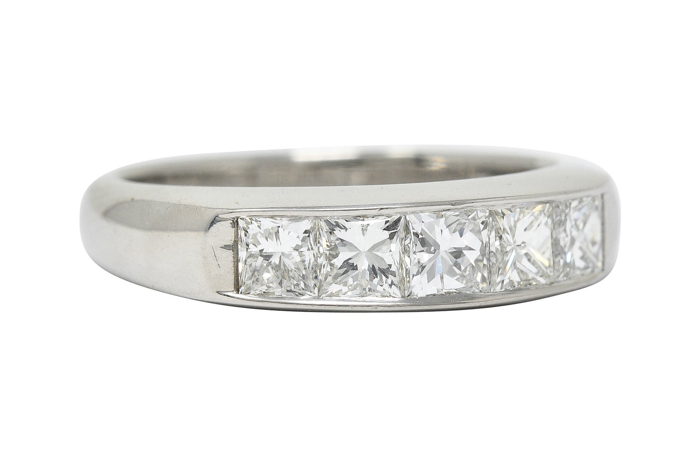 Modern 1.02 CTW Princess Diamond Platinum Channel Band RingRing - Wilson's Estate Jewelry