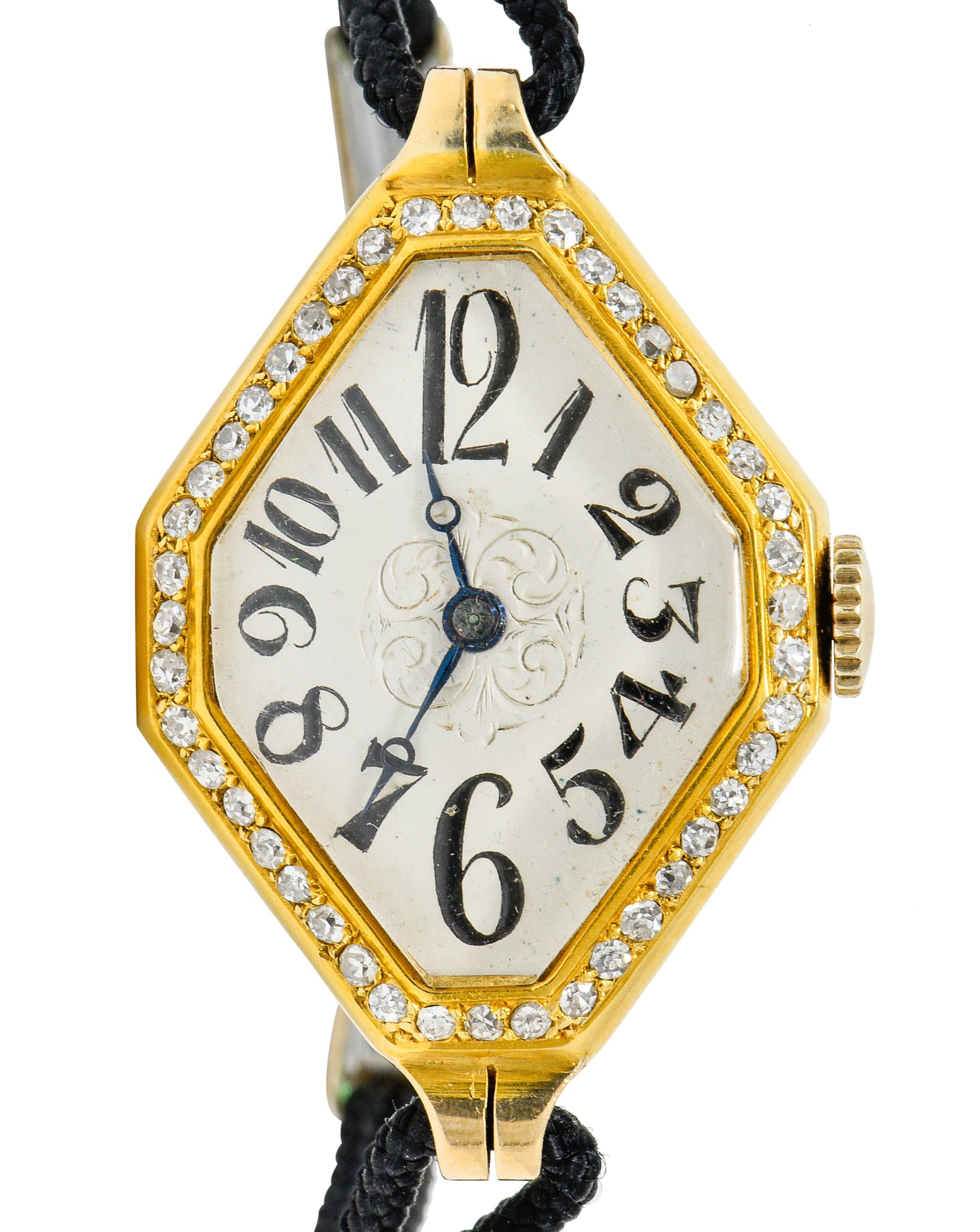 Gemex Art Deco 1.00 CTW Diamond 18 Karat Gold Antique Watch Braceletbracelet - Wilson's Estate Jewelry