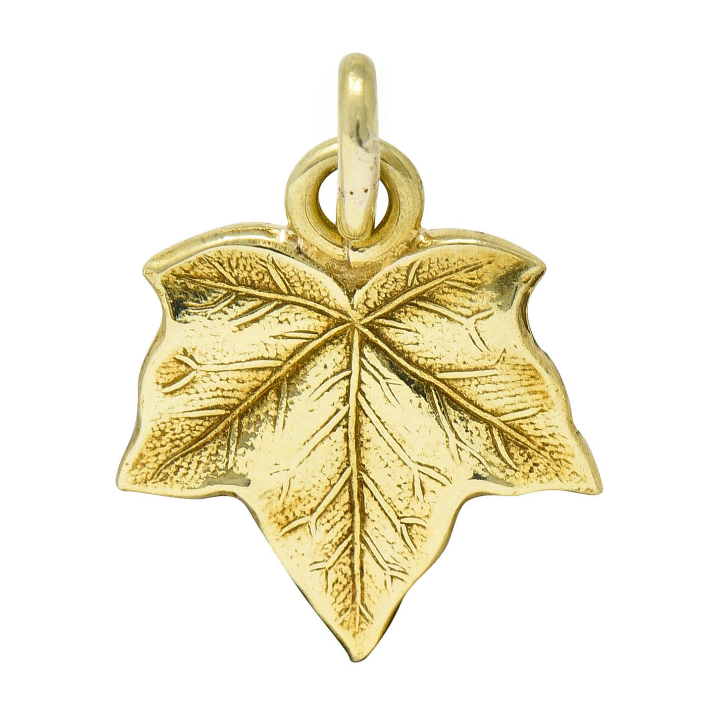 Art Nouveau 14 Karat Gold Ivy Leaf Charmcharm - Wilson's Estate Jewelry