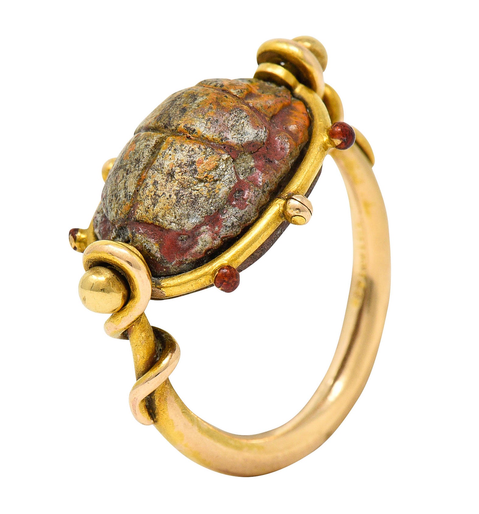 Tiffany & Co. Hardstone Scarab Antique 18 Karat Gold Egyptian Revival RingRing - Wilson's Estate Jewelry