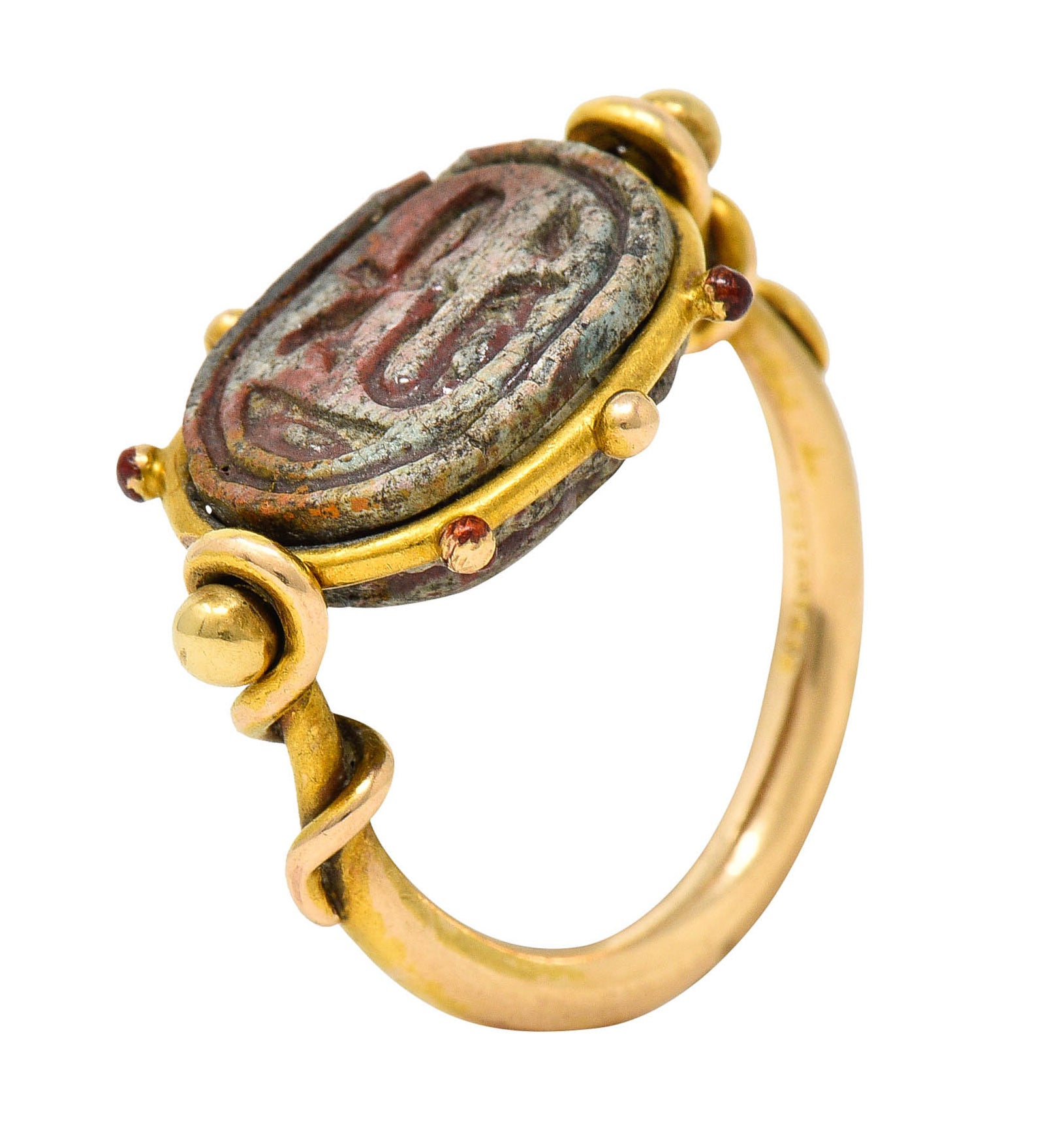 Tiffany & Co. Hardstone Scarab Antique 18 Karat Gold Egyptian Revival RingRing - Wilson's Estate Jewelry