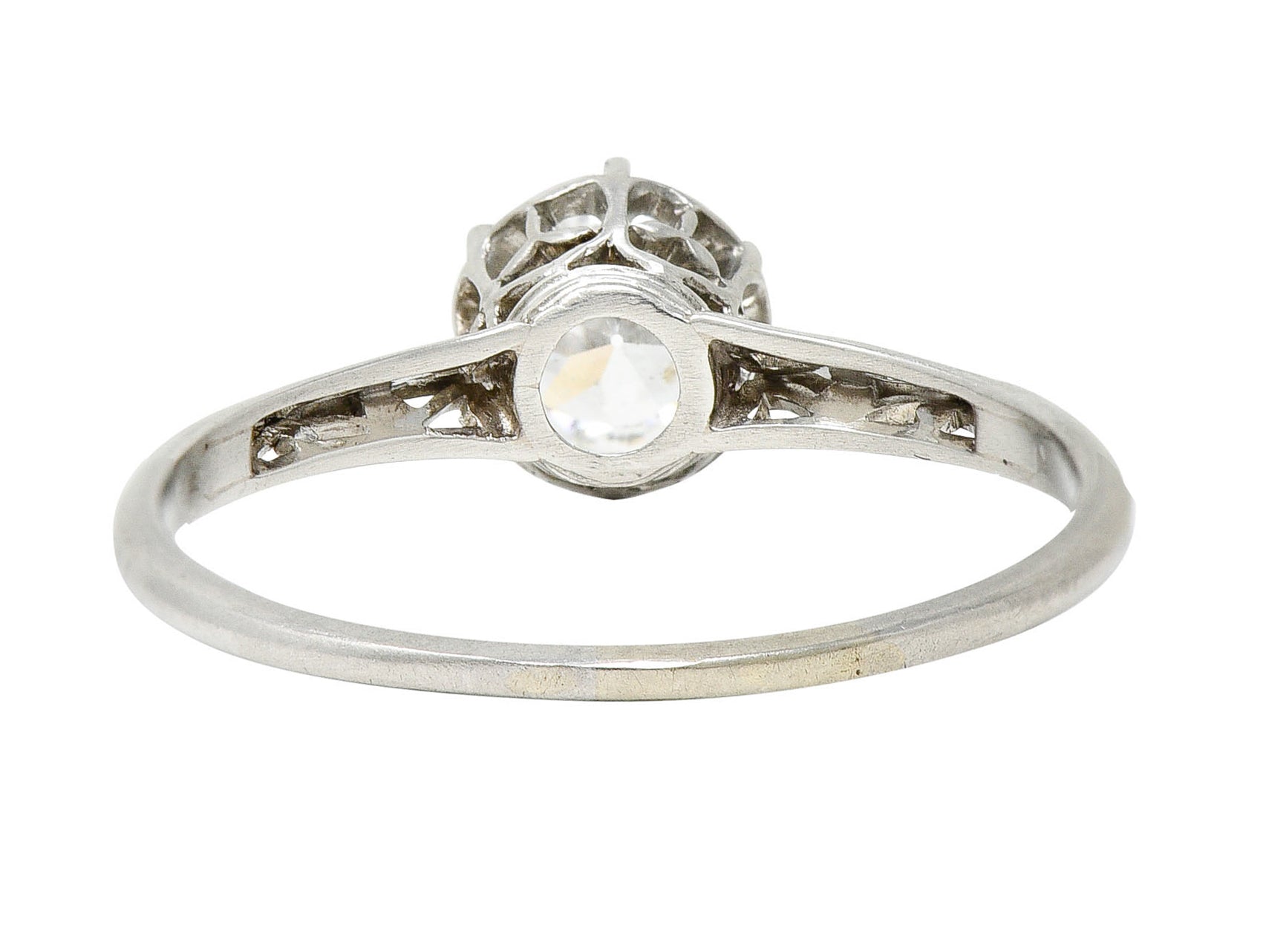 Late Edwardian 0.78 CTW Diamond Platinum Filigree Engagement RingRing - Wilson's Estate Jewelry