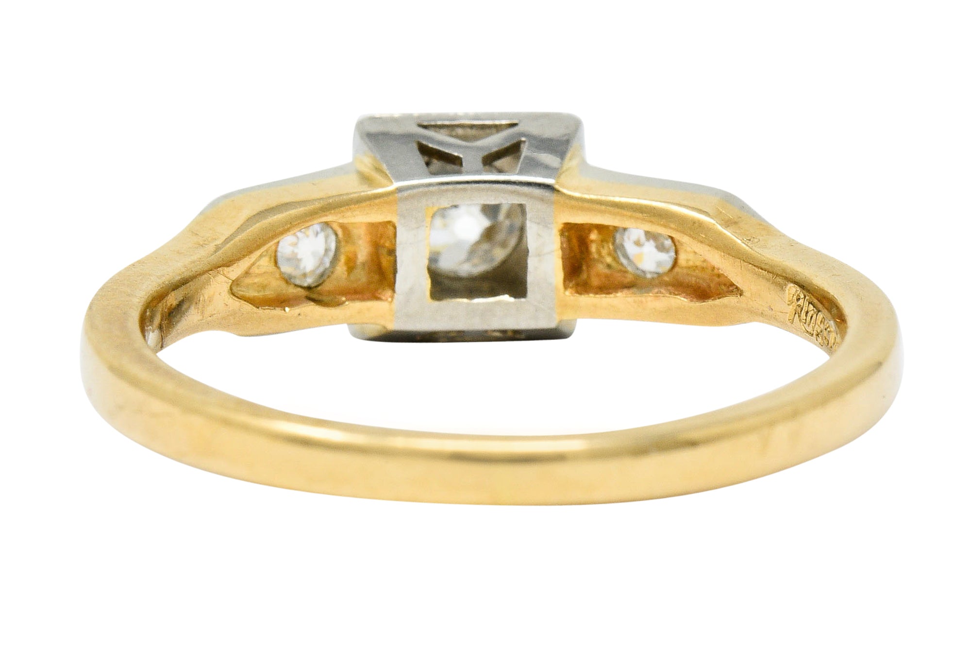 Ringcraft Retro 0.45 CTW Diamond 14 Karat Two-Tone Gold Engagement RingRing - Wilson's Estate Jewelry