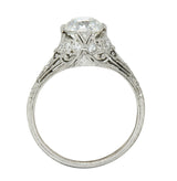 Edwardian 1.36 CTW Diamond Platinum Engagement Ring GIARing - Wilson's Estate Jewelry