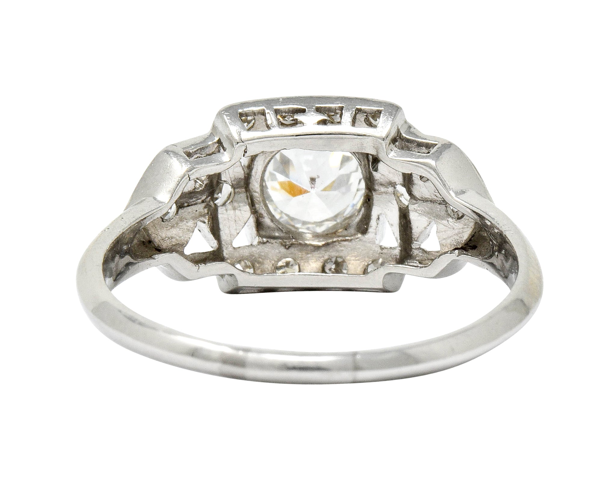 Late Art Deco 0.72 CTW Diamond Platinum Engagement Ring - Wilson's Estate Jewelry