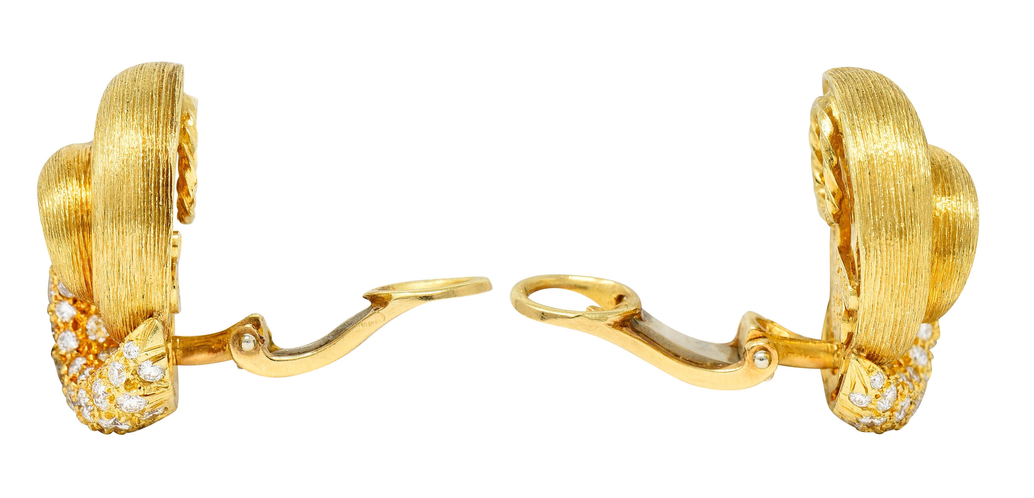 Henry Dunay 2.00 CTW Diamond 18 Karat Gold Sabi Ear-Clip EarringsEarrings - Wilson's Estate Jewelry