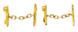 Art Nouveau Diamond 18 Karat Yellow Gold Cupid Men's Antique Cufflinks Wilson's Estate Jewelry
