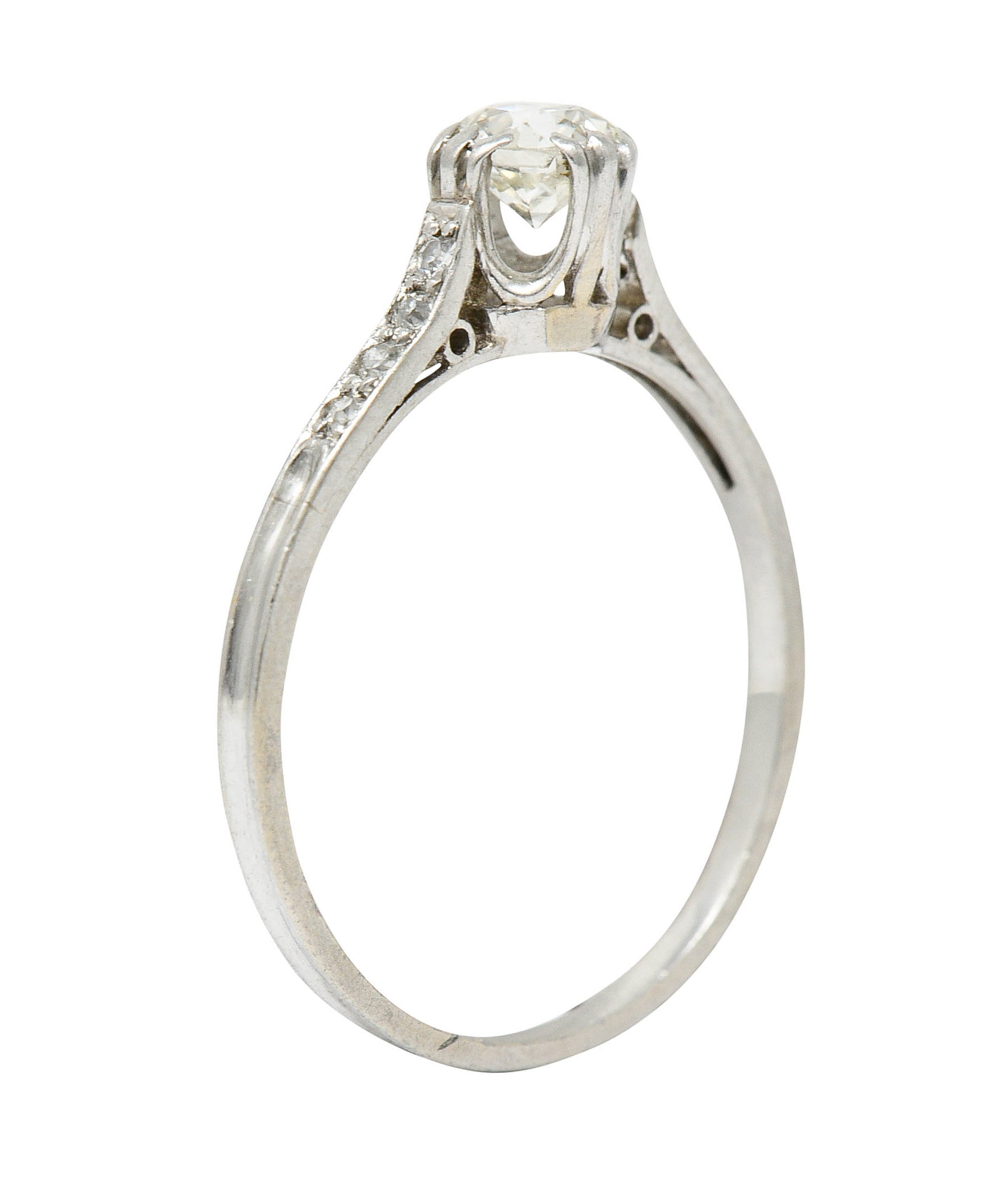 Early Art Deco 0.50 CTW Diamond Platinum Engagement Ring Circa 1920Ring - Wilson's Estate Jewelry