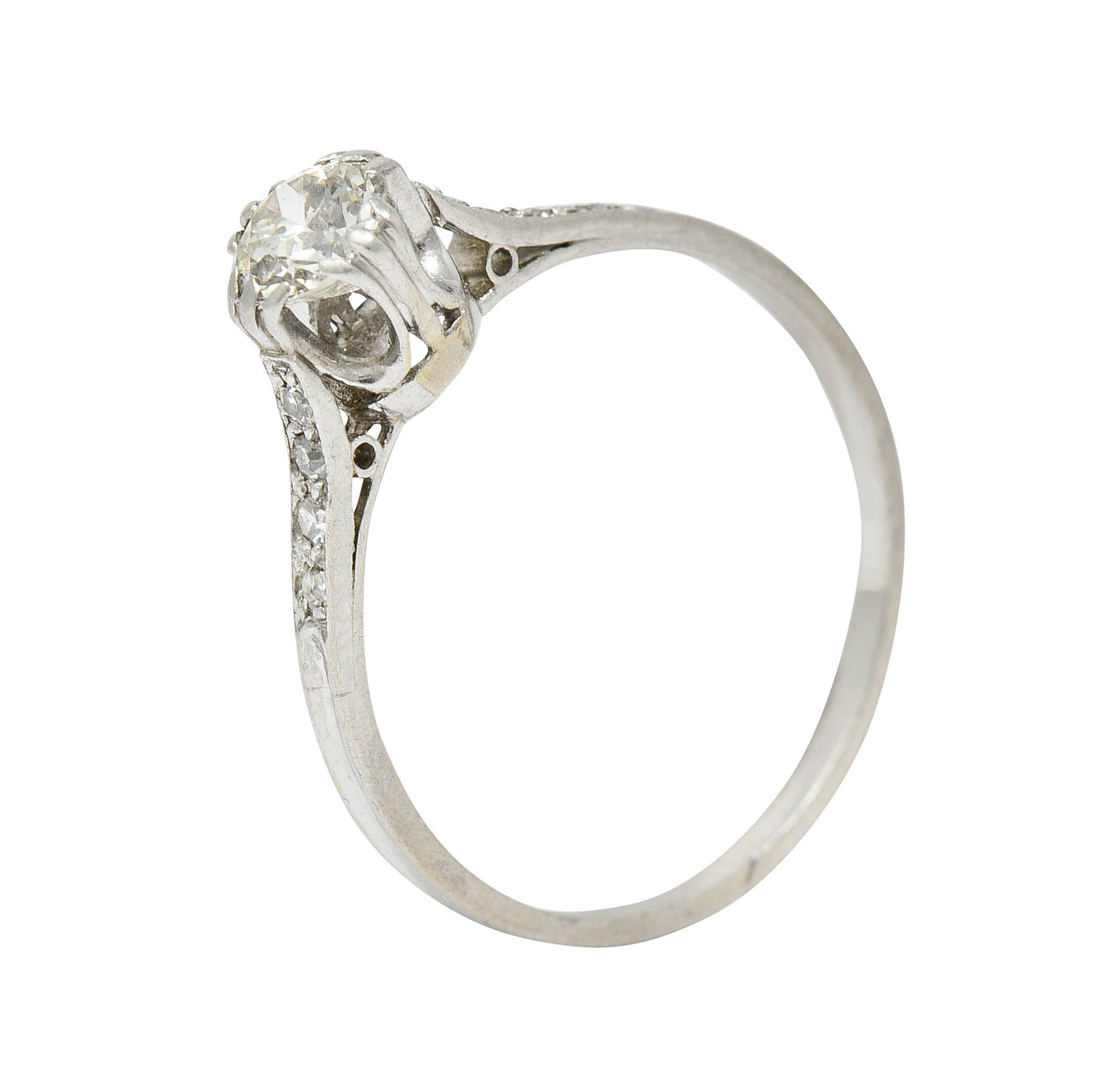 Early Art Deco 0.50 CTW Diamond Platinum Engagement Ring Circa 1920Ring - Wilson's Estate Jewelry